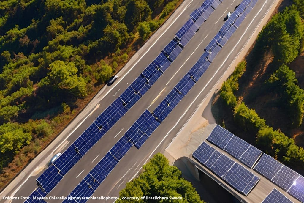 Cobertura de estradas com painéis solares pode reduzir emissões de carbono e melhorar a segurança rodoviária