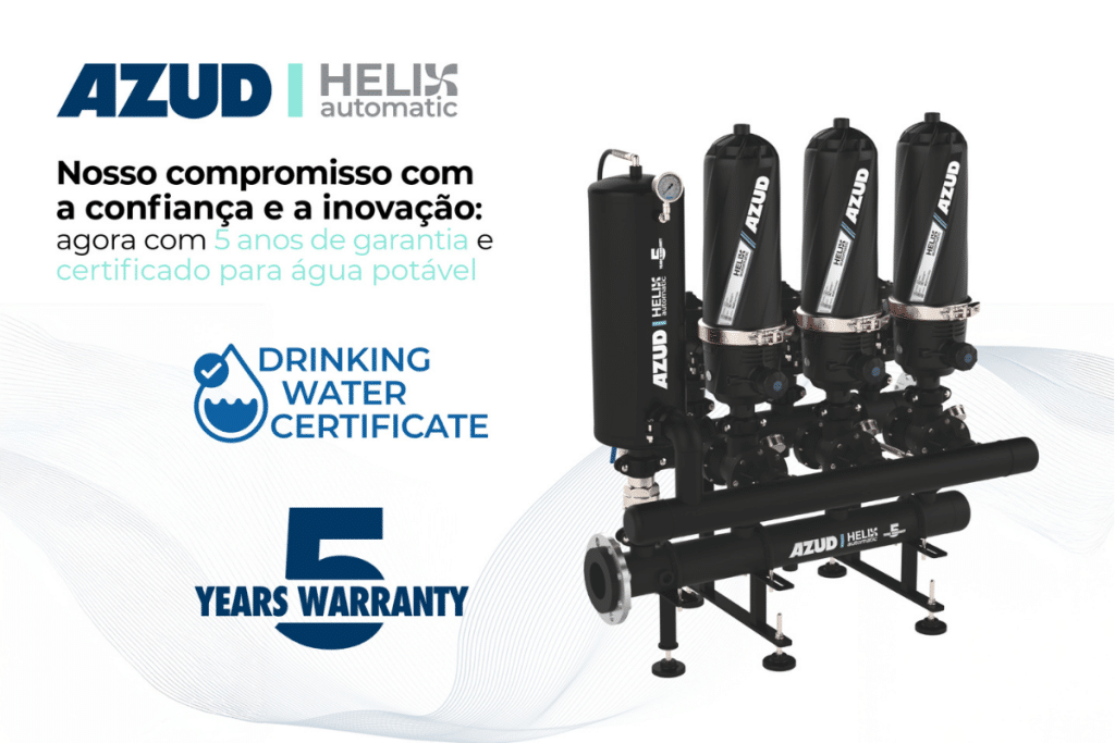 A AZUD atualiza seu sistema de filtração automática com certificado para água potável